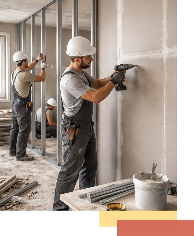 Перегородки из огнестойкого гипсокартона в Тихвине под ключ