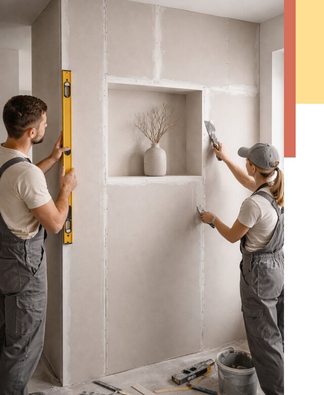 Перегородка из гипсокартона с нишей в Тихвине от 3552 руб. под ключ | ОТДЕЛОЧНИК-Тхв