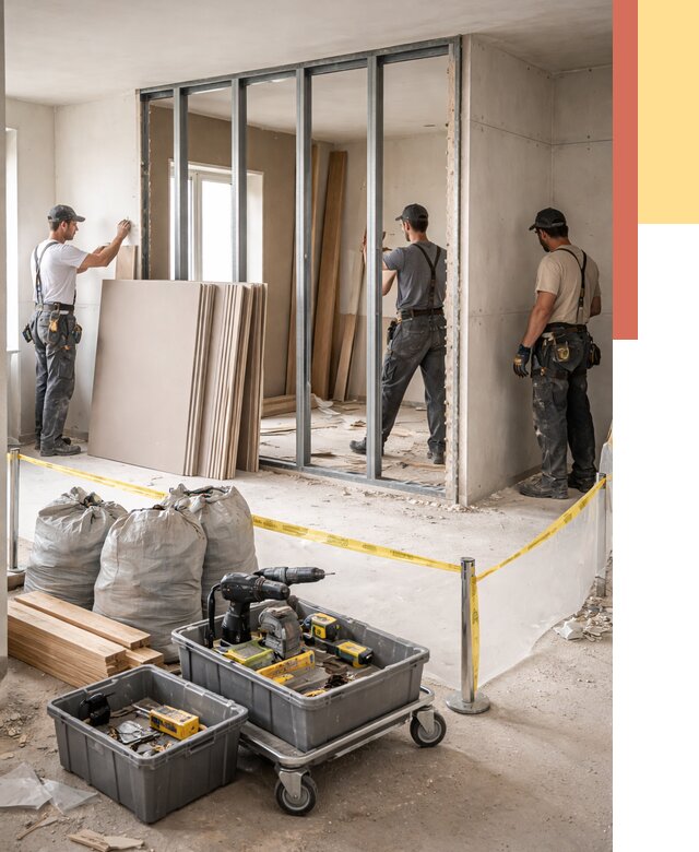 Перенос гипсокартонной перегородки в Тихвине под ключ от 4918 руб. | Демонтаж и монтаж – ОТДЕЛОЧНИК-Тхв