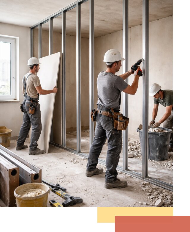 Перенос гипсокартонной перегородки в Тихвине профессионально и быстро