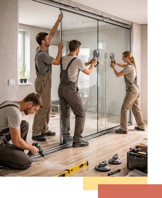 Изготовление стеклянных перегородок на заказ в Тихвине