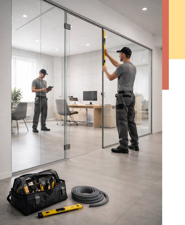 Цельностеклянные перегородки под ключ в Тихвине от 10382 руб. — монтаж и цены | ОТДЕЛОЧНИК-Тхв