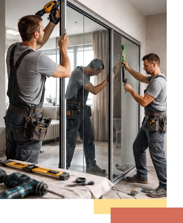 Каркасные стеклянные перегородки под ключ в Тихвине