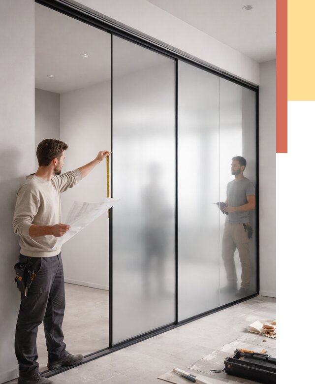 Матовые стеклянные перегородки в Тихвине от 9289 руб. — монтаж и установка | ОТДЕЛОЧНИК-Тхв