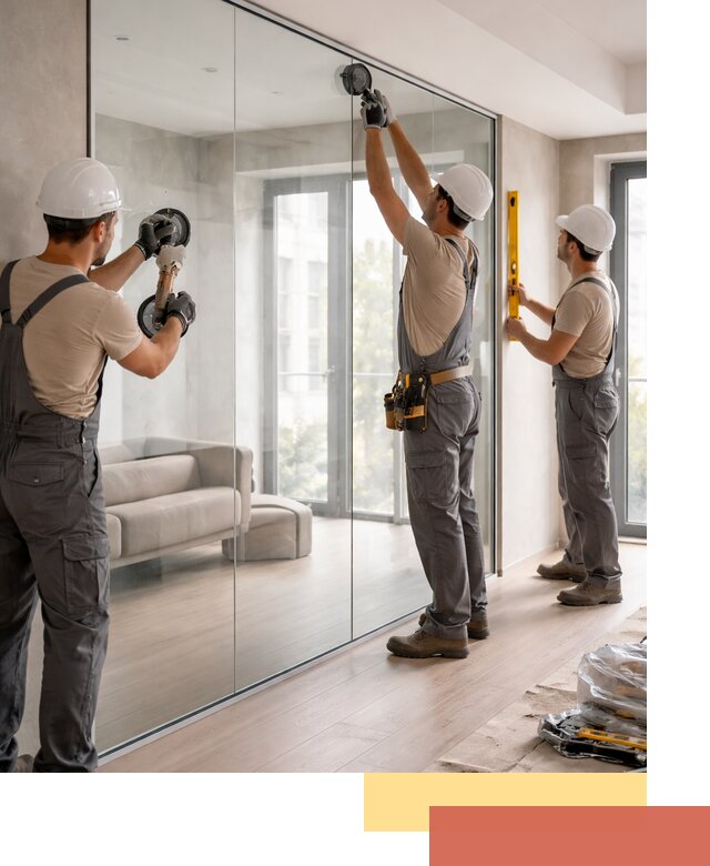 Перегородки из закаленного стекла в Тихвине для офисов и квартир