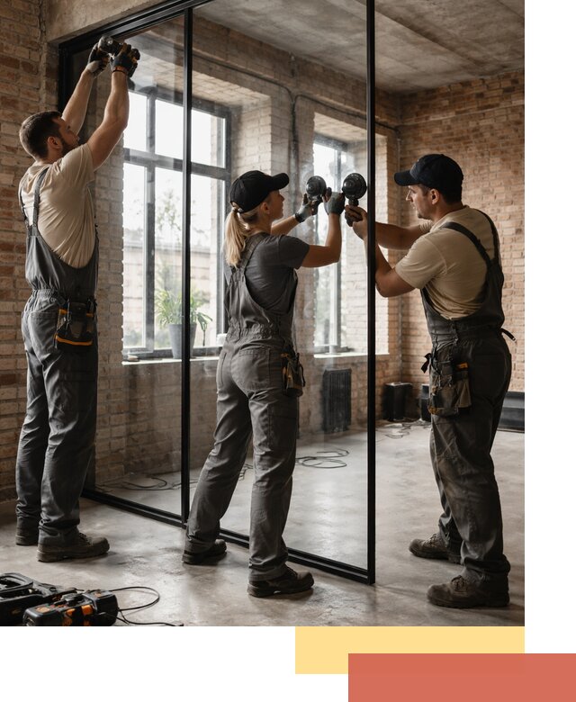 Стеклянные перегородки лофт — изготовление и монтаж в Тихвине