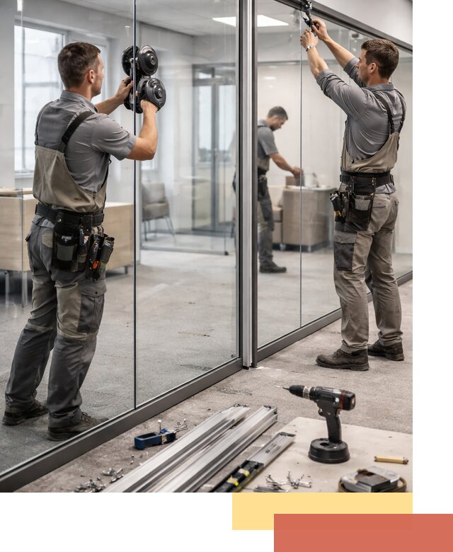 Стеклянные офисные перегородки под ключ в Тихвине