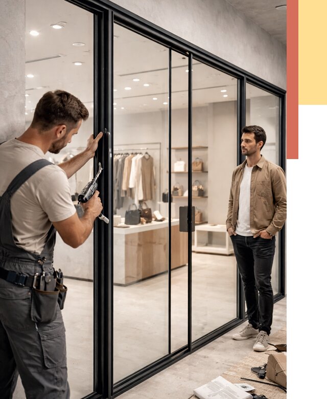 Стеклянные перегородки для магазинов в Тихвине от 8961 руб. под ключ | ОТДЕЛОЧНИК-Тхв