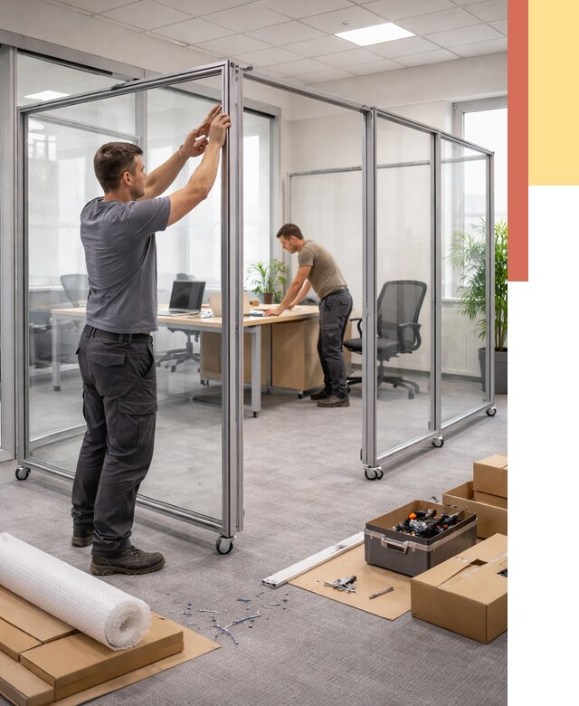 Мобильные офисные перегородки в Тихвине от 13660 руб. — установка под ключ | ОТДЕЛОЧНИК-Тхв