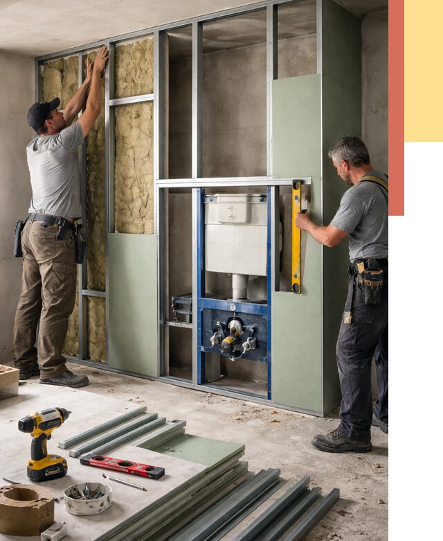 Установка сантехнических перегородок в Тихвине от 9289 руб. | ОТДЕЛОЧНИК-Тхв