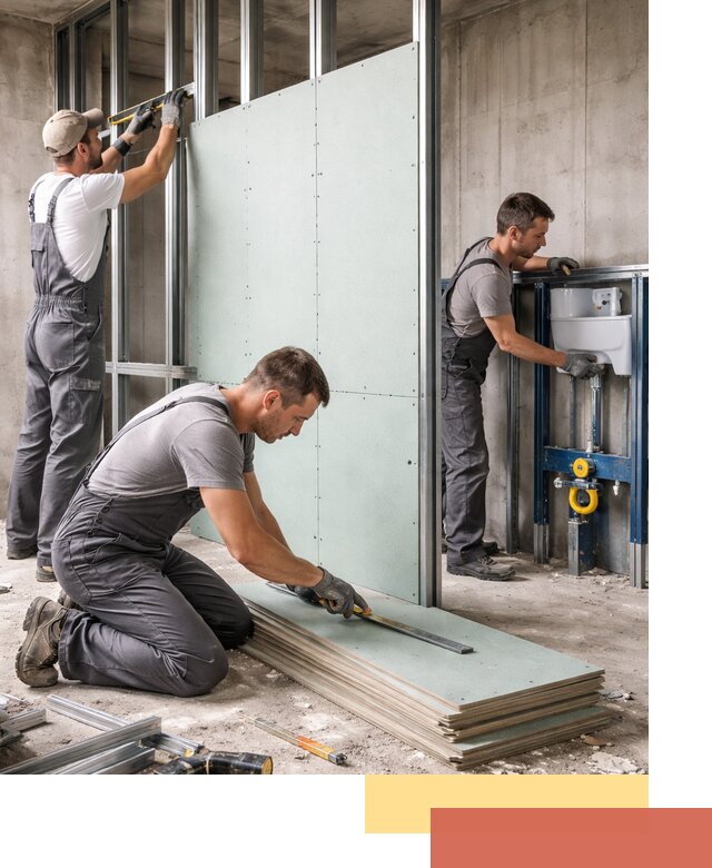 Монтаж и ремонт сантехнических перегородок в Тихвине