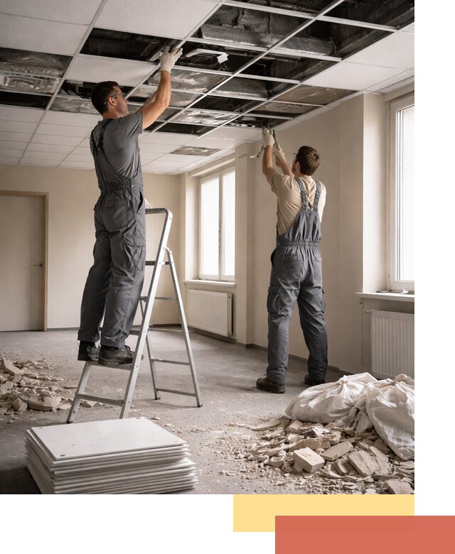 Демонтаж потолков Армстронг профессионально в Тихвине