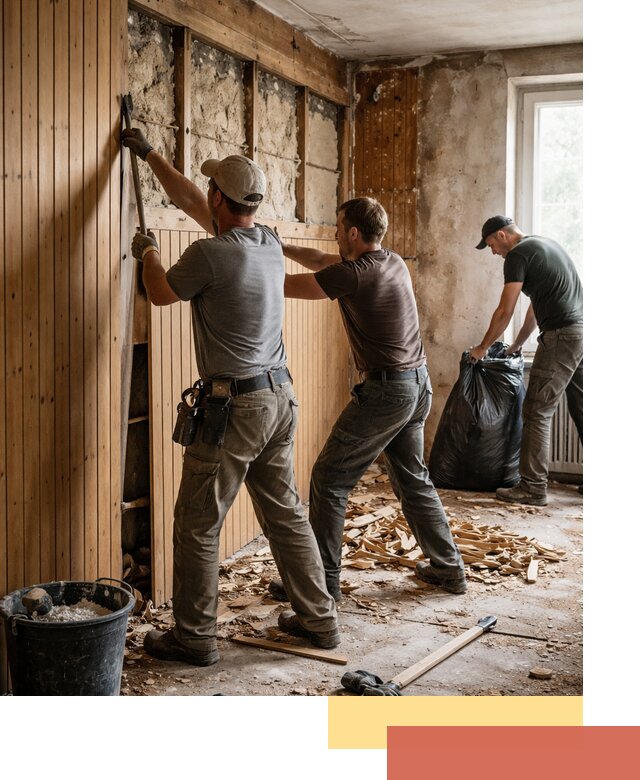 Демонтаж вагонки и вывоз материалов в Тихвине