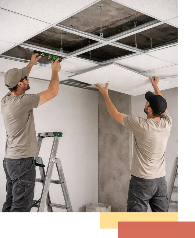 Монтаж потолка Армстронг под ключ в Тихвине