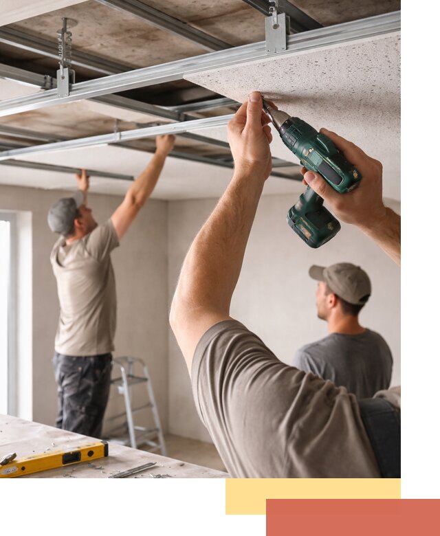 Монтаж акустического потолка в Тихвине под ключ