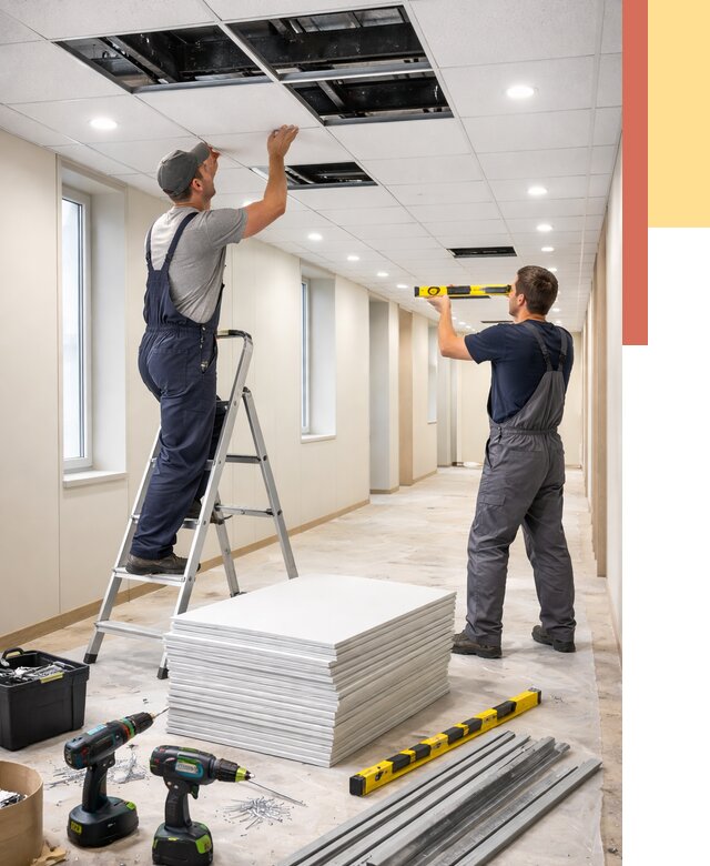 Ремонт потолка Армстронг в Тихвине от 4918 руб. — быстро и недорого | ОТДЕЛОЧНИК-Тхв