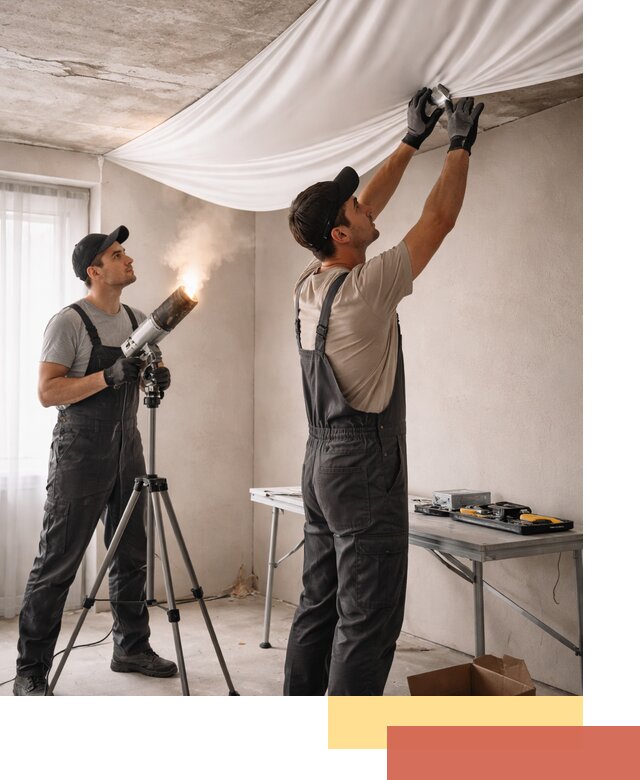 Установка натяжного потолка под ключ в Тихвине