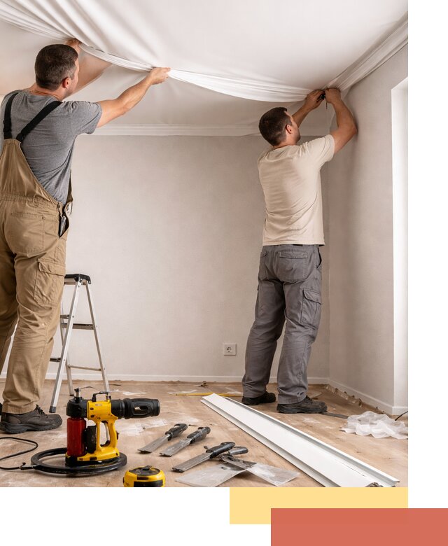 Монтаж ПВХ натяжного потолка в Тихвине качественно и быстро