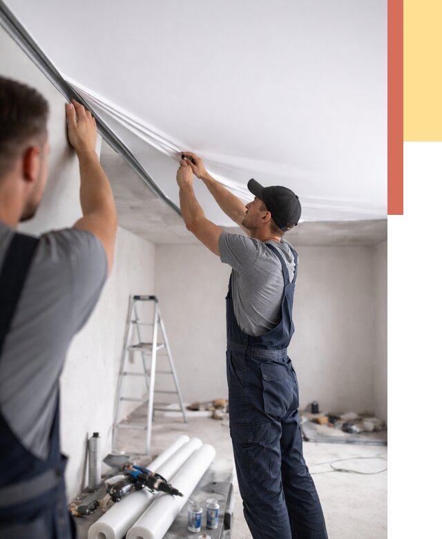 Монтаж матового натяжного потолка в Тихвине от 4918 руб./м² — быстро и недорого | ОТДЕЛОЧНИК-Тхв