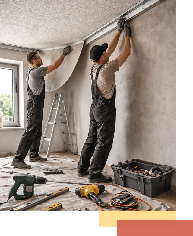 Монтаж фактурного натяжного потолка в Тихвине качественно и быстро