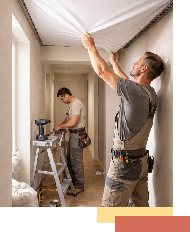 Монтаж натяжного потолка в прихожей в Тихвине