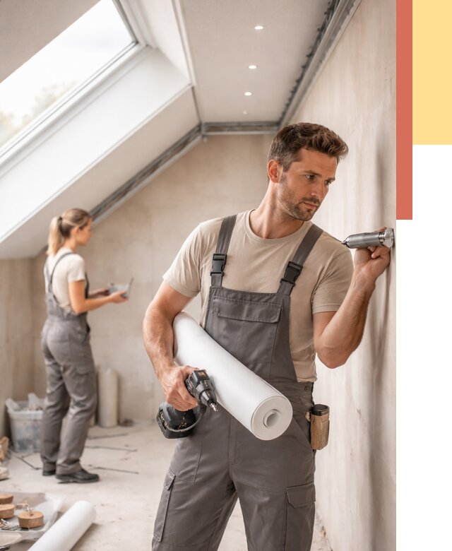 Монтаж натяжного потолка на мансарде в Тихвине от 3825 руб. | ОТДЕЛОЧНИК-Тхв