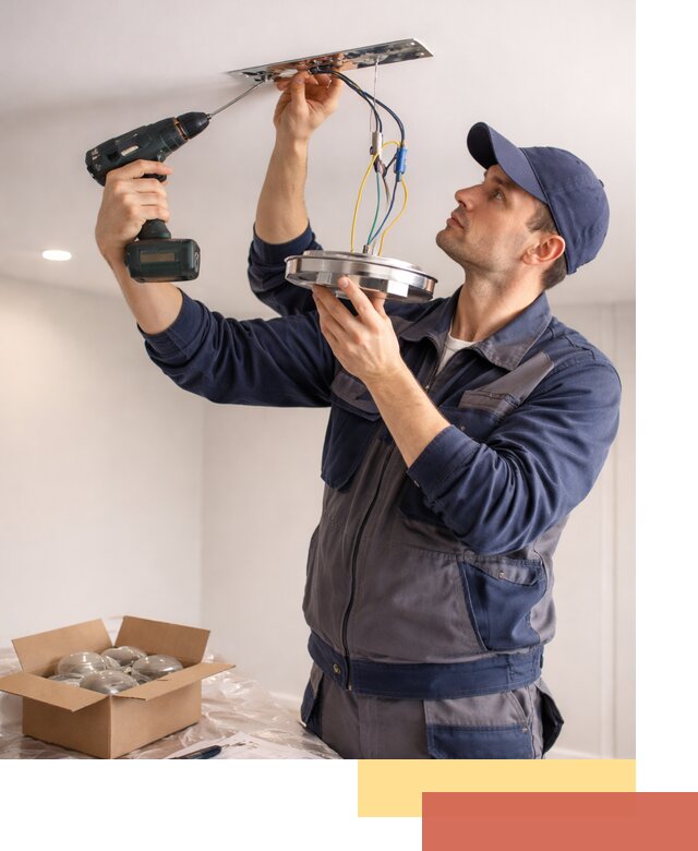 Установка люстры в натяжной потолок в Тихвине