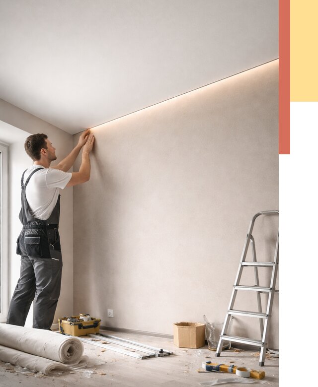 Теневые натяжные потолки в Тихвине от 8961 руб. под ключ | ОТДЕЛОЧНИК-Тхв