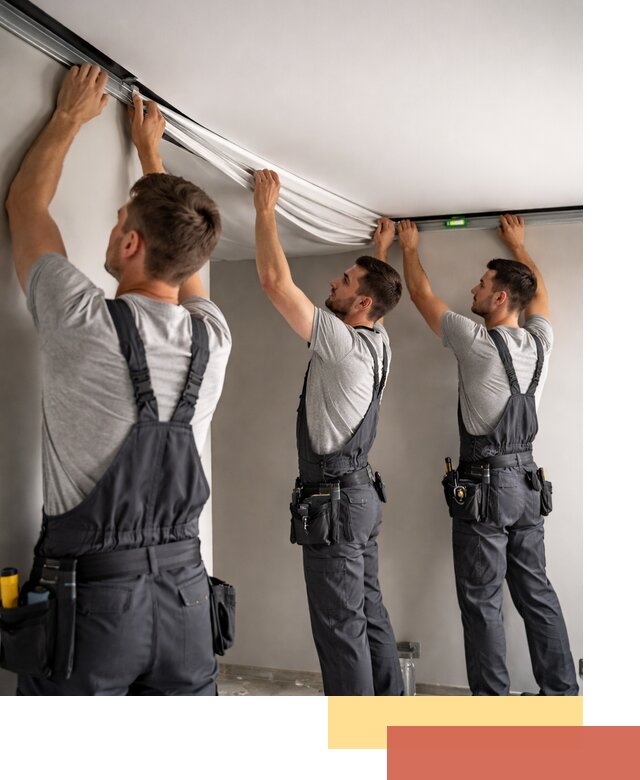 Теневые натяжные потолки в Тихвине: монтаж и отделка быстро и качественно