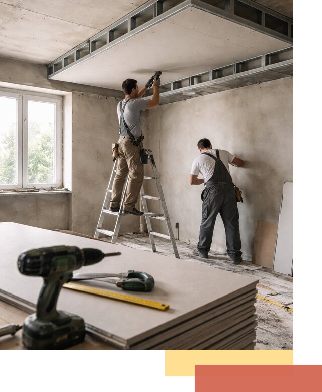 Двухуровневый потолок из гипсокартона в Тихвине