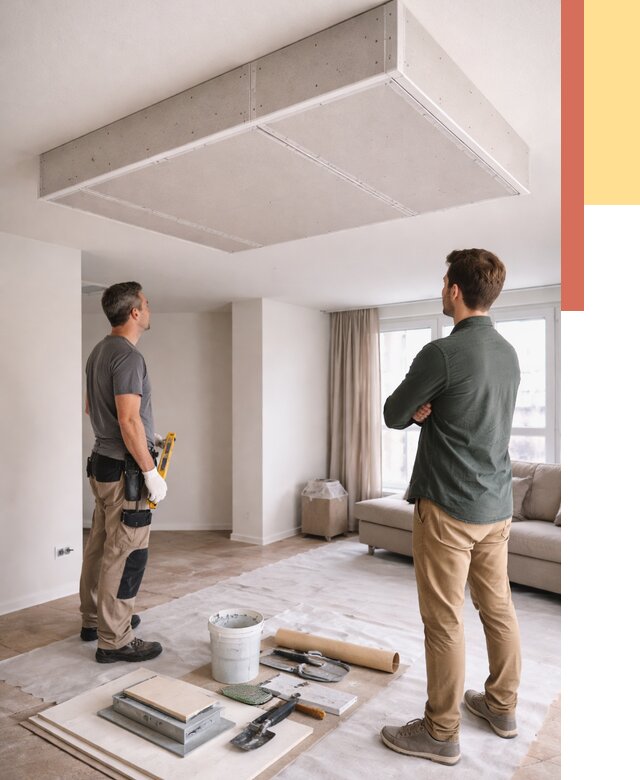 Короб на потолке из гипсокартона в Тихвине от 2404 руб. — монтаж и услуги под ключ | ОТДЕЛОЧНИК-Тхв