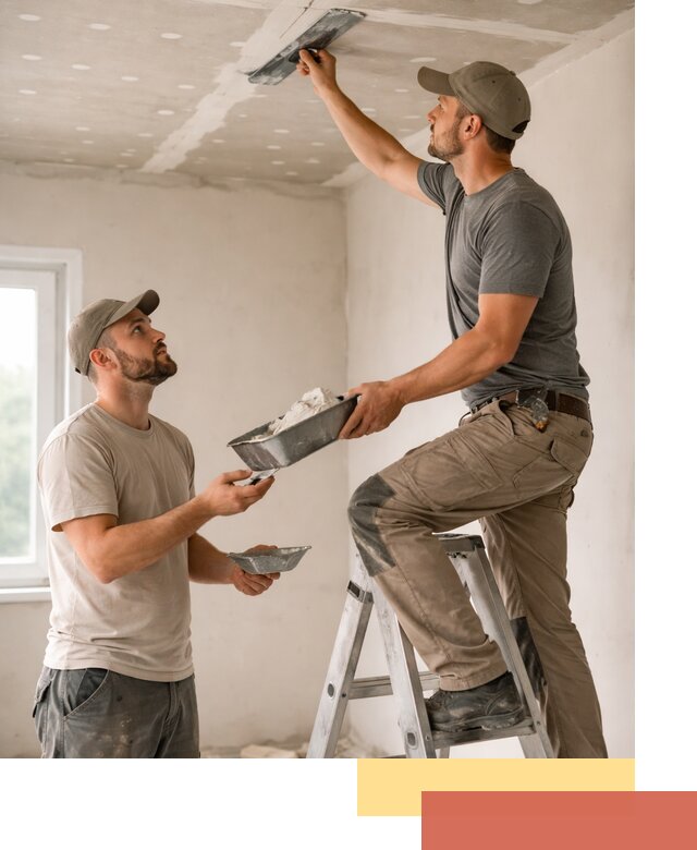 Шпаклевка потолка из гипсокартона в Тихвине качественно и быстро