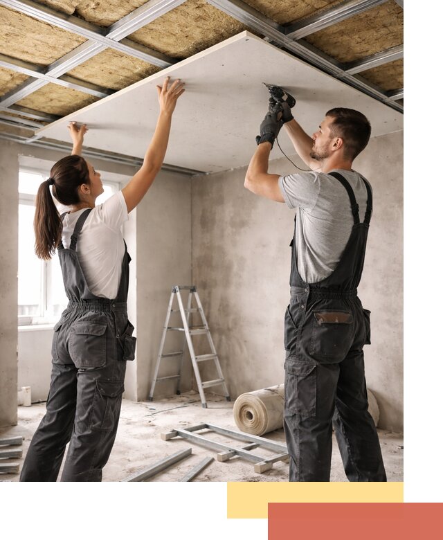 Звукоизоляция потолка из ГКЛ в Тихвине профессионально и надежно