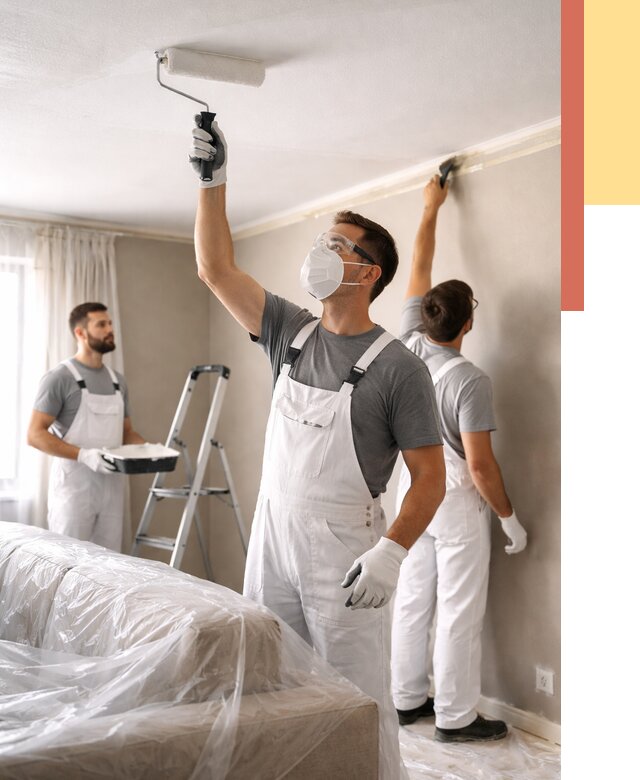 Покраска потолка водоэмельсионной краской в Тихвине от 2404 руб/м² — услуги под ключ | ОТДЕЛОЧНИК-Тхв