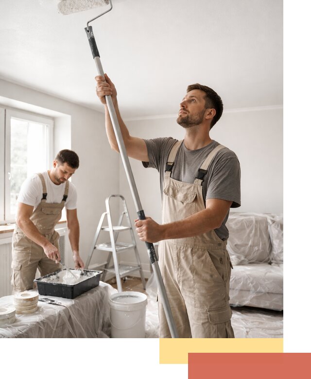 Покраска потолка водоэмульсионной краской в Тихвине