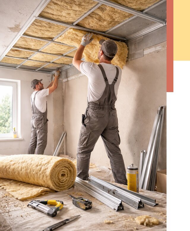 Утепление потолка в Тихвине от 7868 руб/м2 — недорого, быстро, под ключ | ОТДЕЛОЧНИК-Тхв