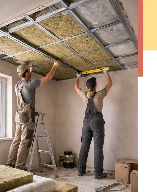 Шумоизоляция потолка в Тихвине от 1366 руб. под ключ — услуги ОТДЕЛОЧНИК-Тхв