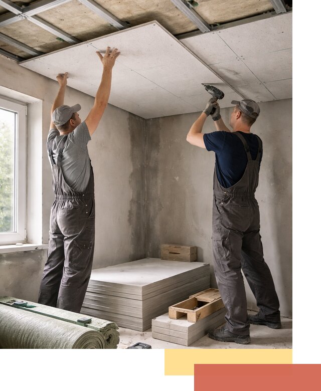 Шумоизоляция потолка панелями ЗИПС в Тихвине